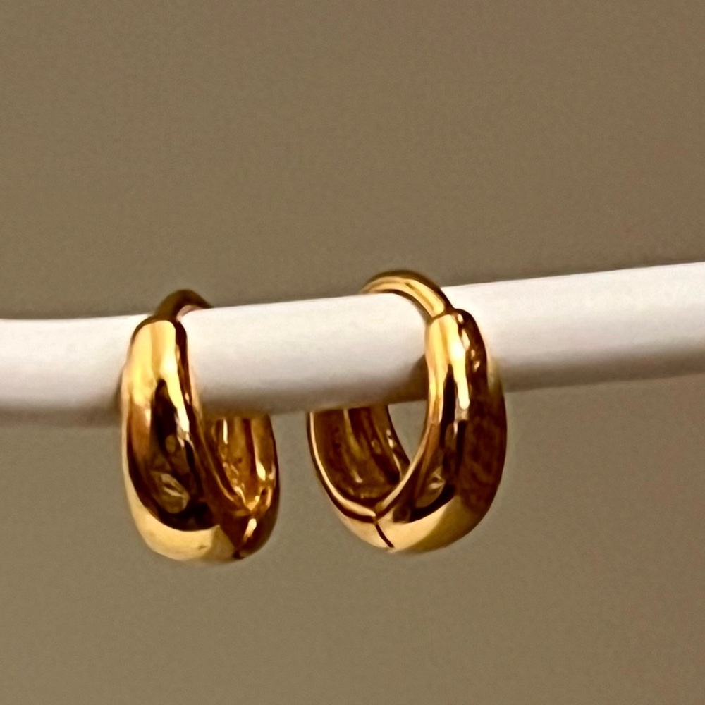 Gold Huggie Hoop Earrings